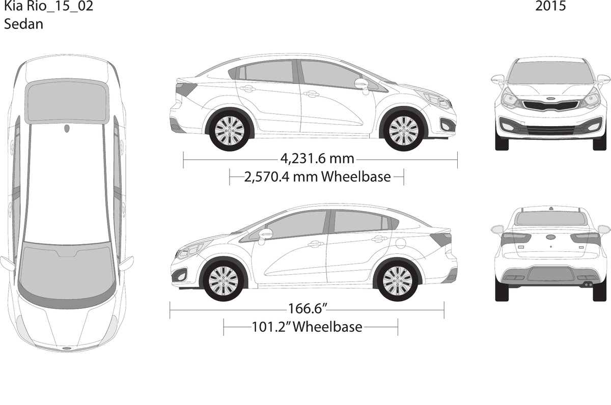 2015 Kia Rio vector wrap template, Design-Ready PDF - GravBase