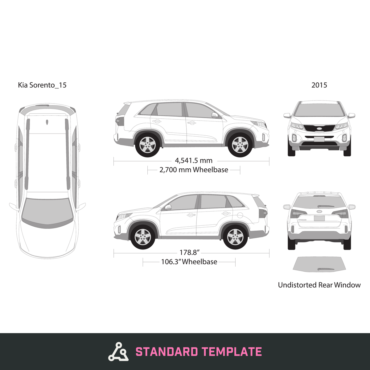 2015 Kia Sorento vector wrap template, Design-Ready PDF - GravBase