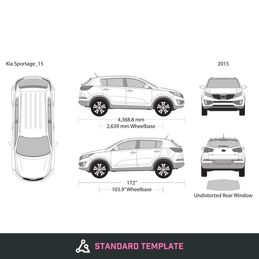 2015 Kia Sportage vector wrap template, Design-Ready PDF - GravBase