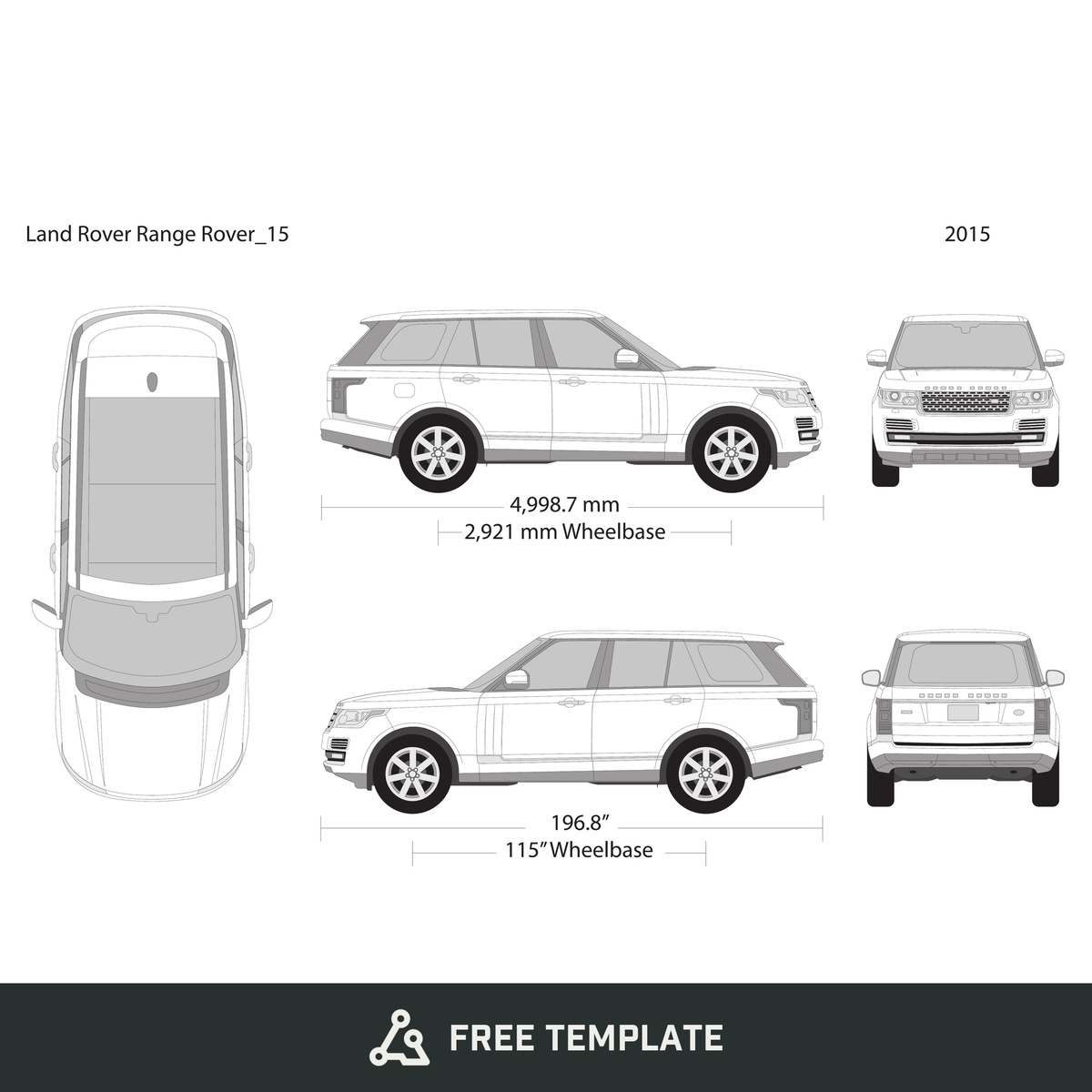 2015 Land Rover Range Rover free vector vehicle wrap template - GravBase