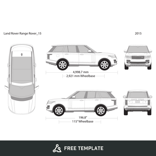 2015 Land Rover Range Rover free vector vehicle wrap template - GravBase
