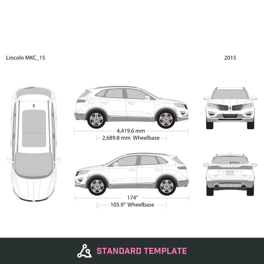 2015 Lincoln MKC vector wrap template, Design-Ready PDF - GravBase
