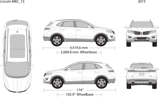2015 Lincoln MKC vector wrap template, Design-Ready PDF - GravBase
