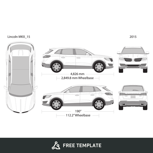 2015 Lincoln MKX free vector vehicle wrap template - GravBase