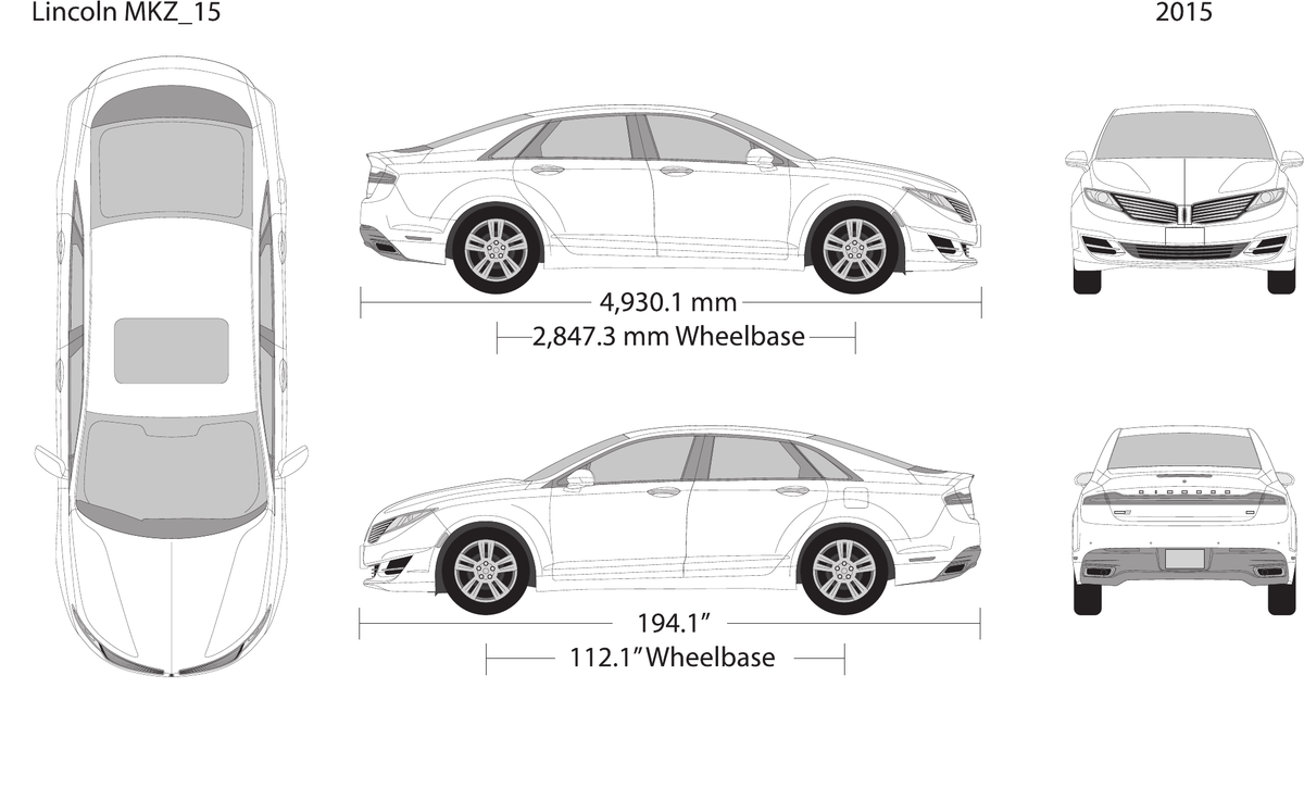 2015 Lincoln MKZ vector wrap template, Design-Ready PDF - GravBase