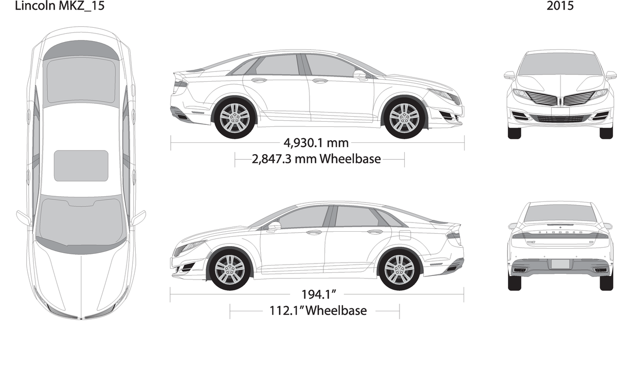 2015 Lincoln Mkz V15 Vehicle Wrap Template