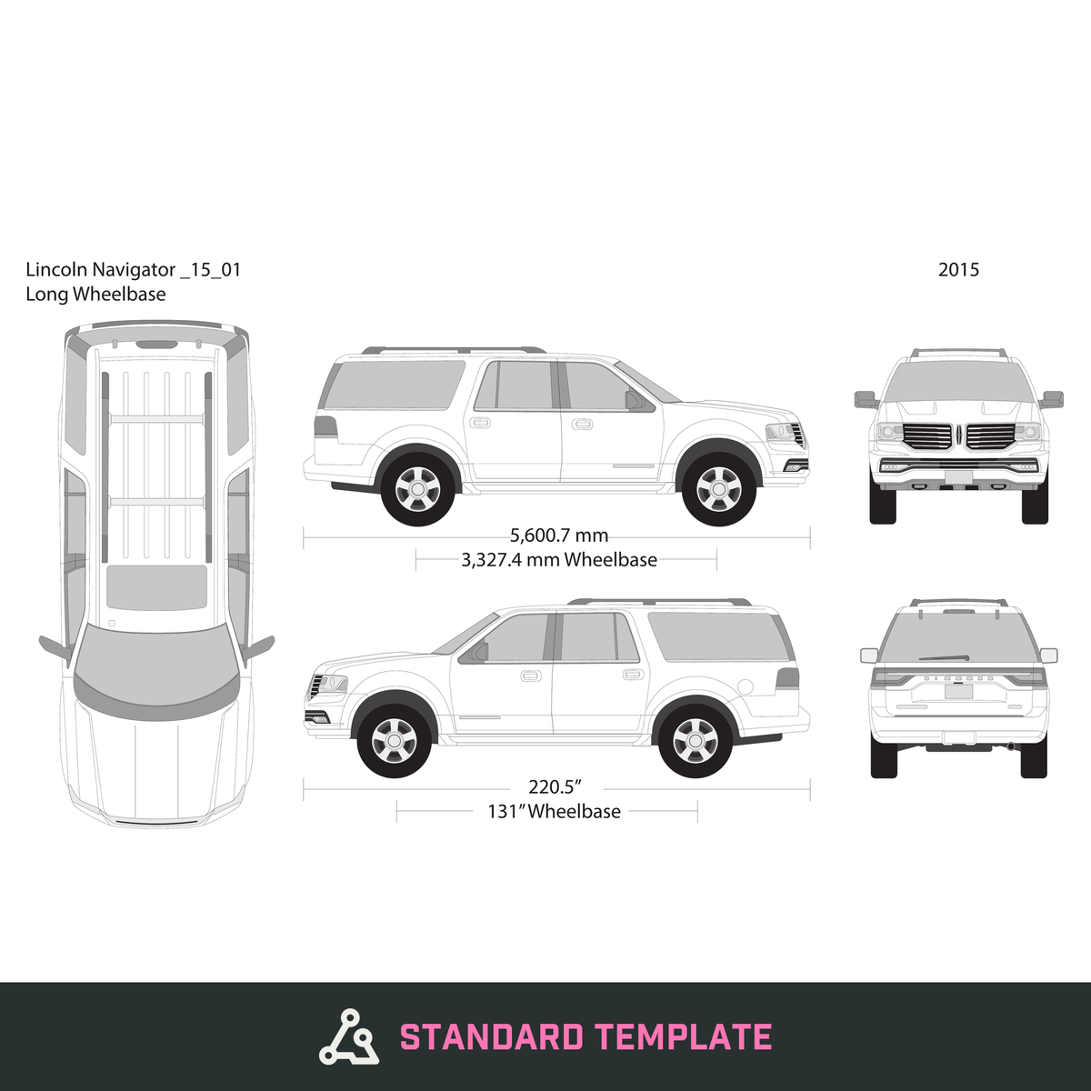 2015 Lincoln Navigator vector wrap template V01, Design-Ready PDF - GravBase