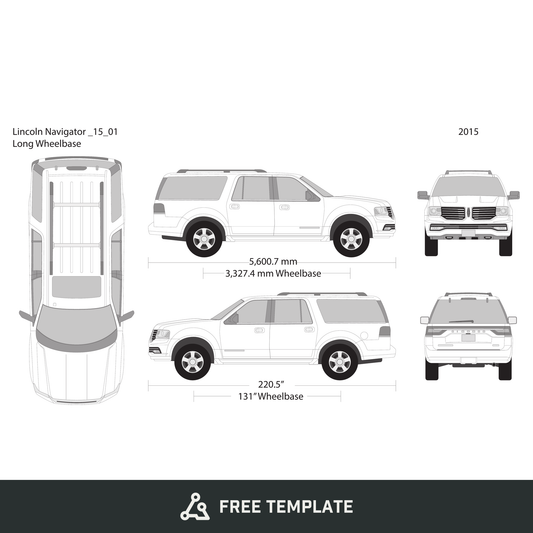 2015 Lincoln Navigator free vector vehicle wrap template - GravBase