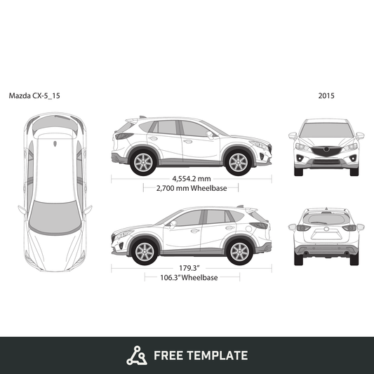 2015 Mazda CX-5 free vector vehicle wrap template - GravBase