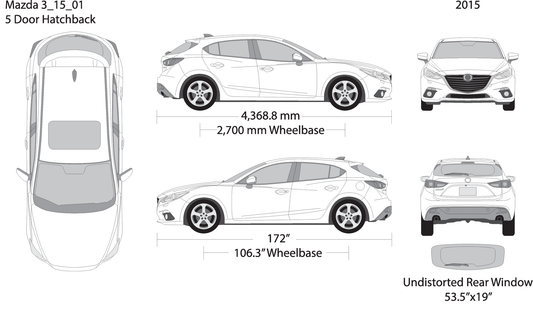 2015 Mazda Mazda 3 Hatchback V01 Vehicle Wrap Template
