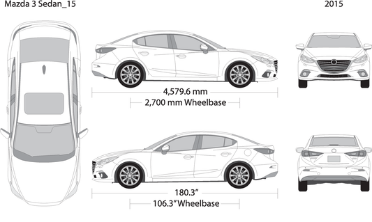 2015 Mazda Mazda 3 Sedan V02 Vehicle Wrap Template