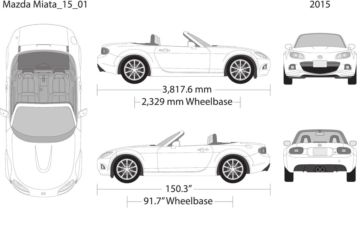 2015 Mazda Miata vector wrap template, Design-Ready PDF - GravBase
