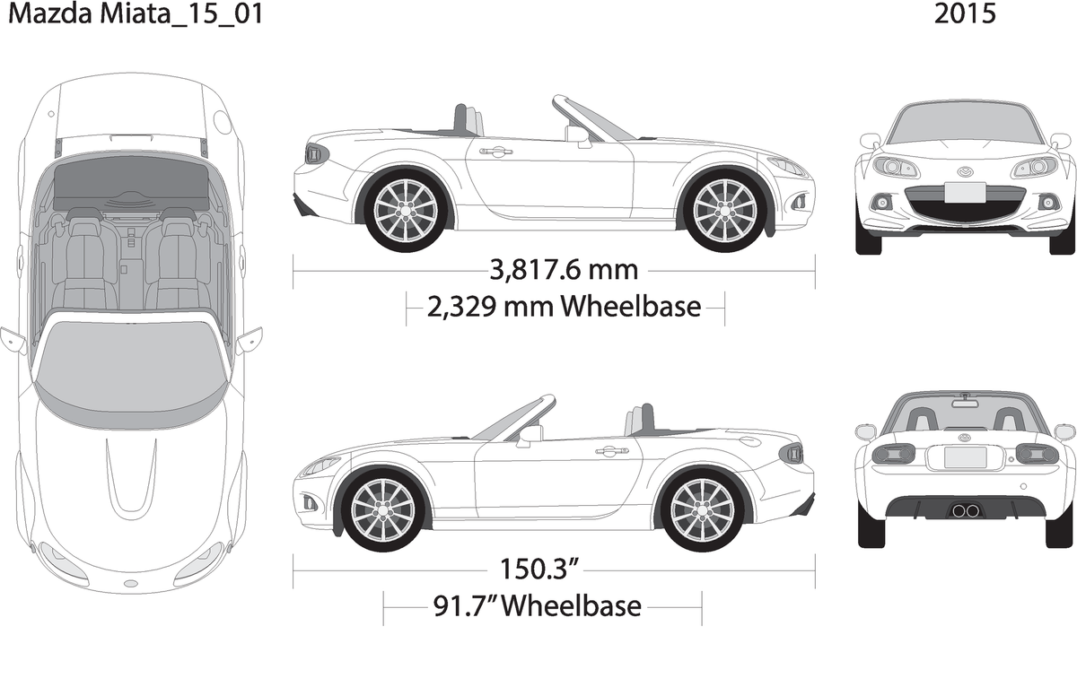 2015 Mazda Miata V01 Vehicle Wrap Template