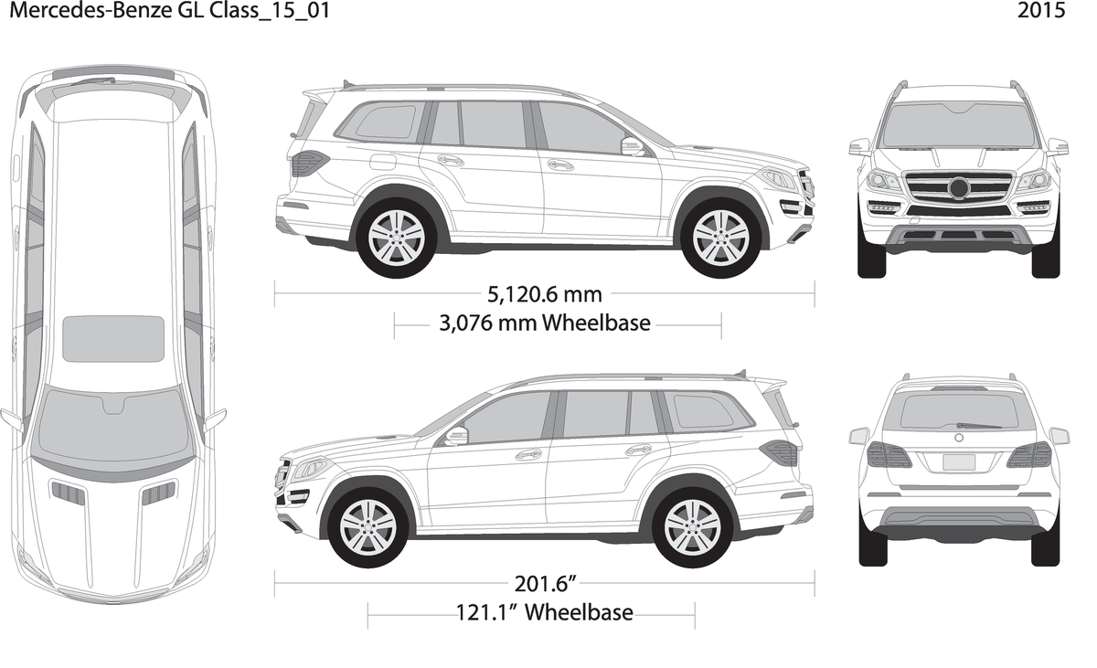 2015 Mercedes Gl Class V01 Vehicle Wrap Template