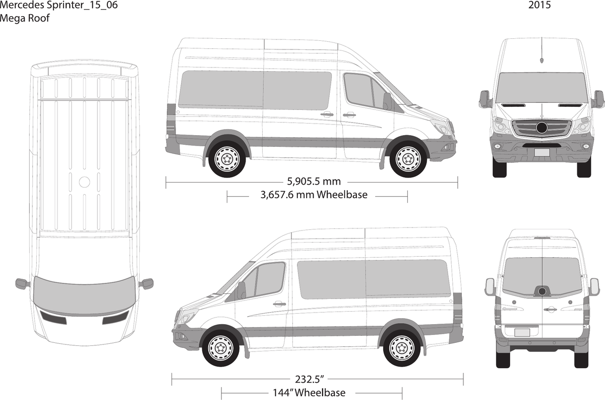 2015 Mercedes Sprinter vector wrap template V06, Design-Ready PDF - GravBase