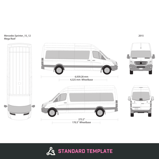 2015 Mercedes Sprinter vector wrap template V12, Design-Ready PDF - GravBase