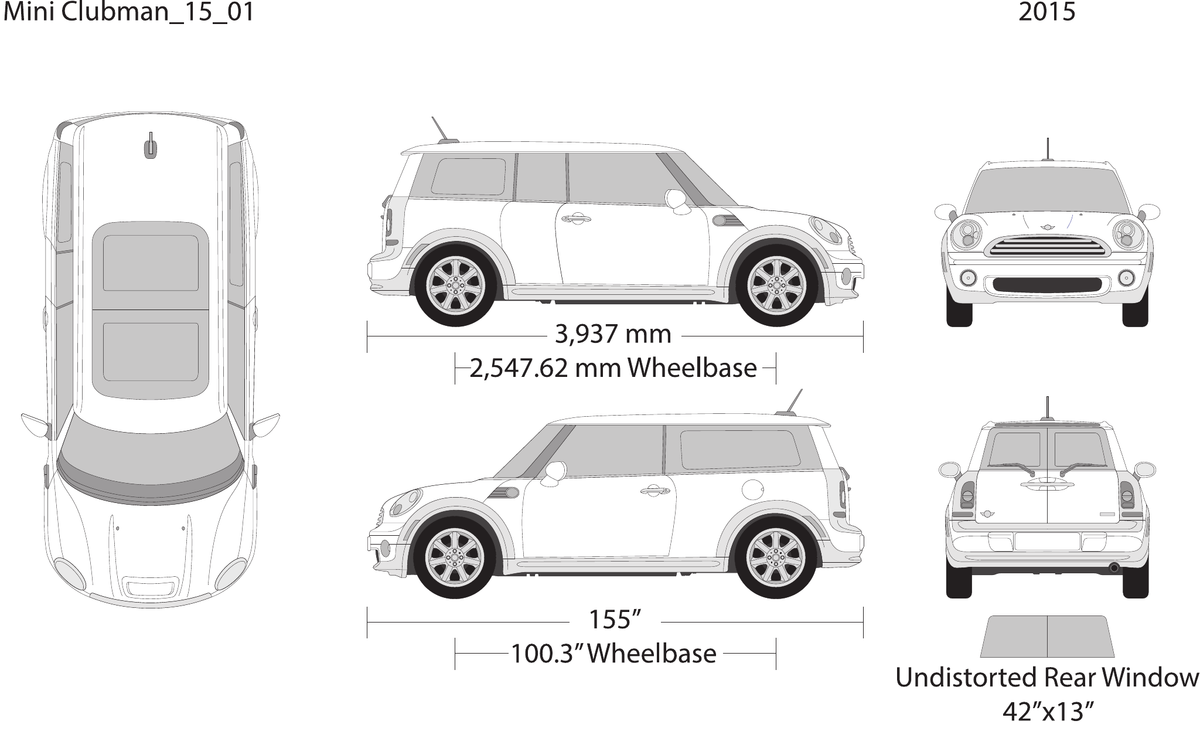 2015 Mini Cooper Mini Clubman vector wrap template, Design-Ready PDF - GravBase