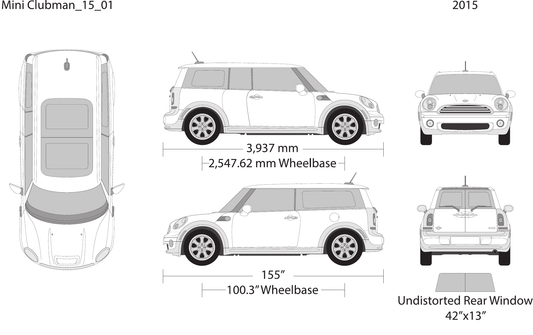 2015 Mini Cooper Mini Clubman vector wrap template, Design-Ready PDF - GravBase