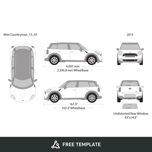2015 Mini Cooper Mini Countryman free vector vehicle wrap template - GravBase
