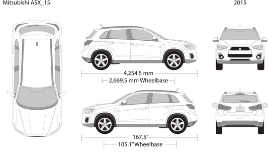 2015 Mitsubishi ASX vector wrap template, Design-Ready PDF - GravBase
