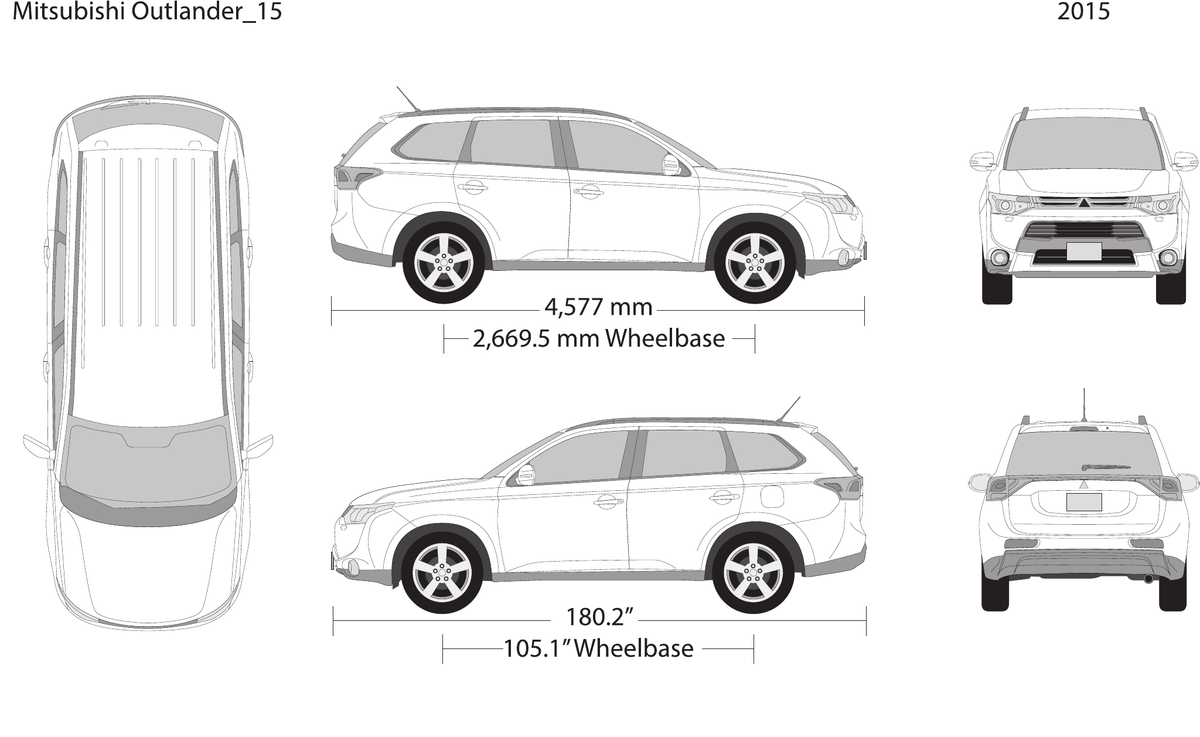 2015 Mitsubishi Outlander Vector Wrap Template - GravBase
