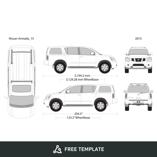 2015 Nissan Armada free vector vehicle wrap template - GravBase