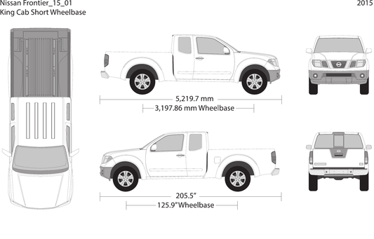 2015 Nissan Frontier vector wrap template V01, Design-Ready PDF - GravBase