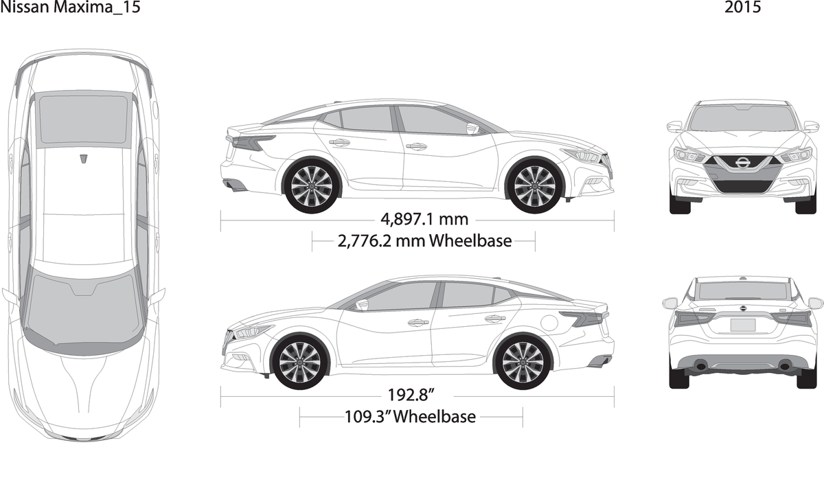 2015 Nissan Maxima V15 Vehicle Wrap Template
