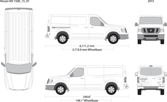 2015 Nissan Nv 1500 V01 Vehicle Wrap Template