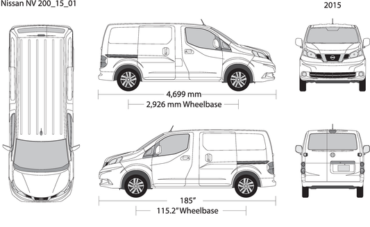 2015 Nissan Nv 200 V01 Vehicle Wrap Template