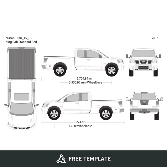 2015 Nissan Titan free vector vehicle wrap template - GravBase