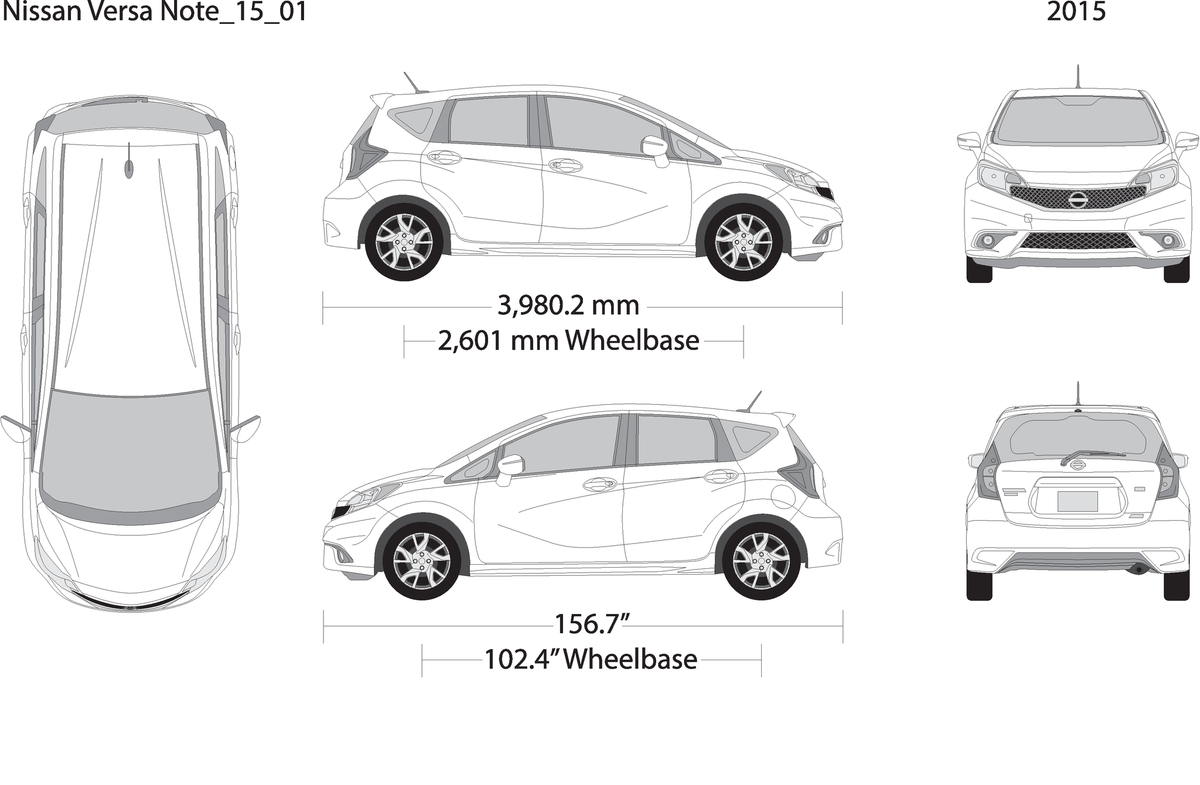2015 Nissan Versa Note V01 Vehicle Wrap Template