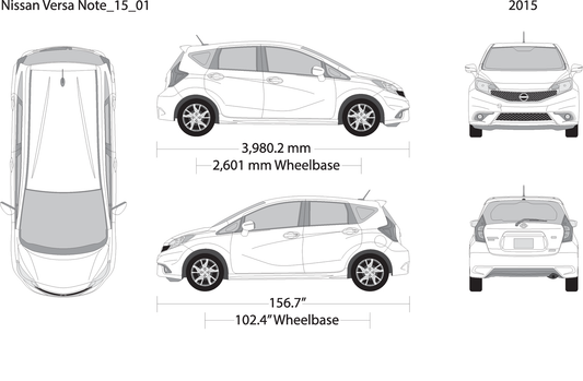 2015 Nissan Versa Note V01 Vehicle Wrap Template
