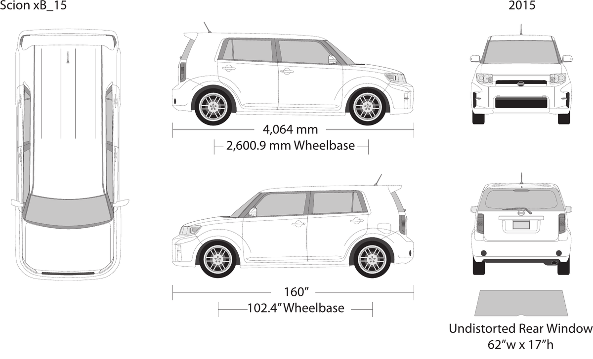 2015 Scion Xb vector wrap template, Design-Ready PDF - GravBase