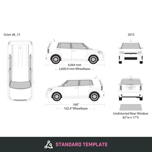2015 Scion Xb vector wrap template, Design-Ready PDF - GravBase