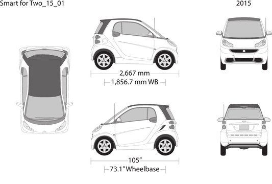 2015 Smart Fortwo vector wrap template, Design-Ready PDF - GravBase