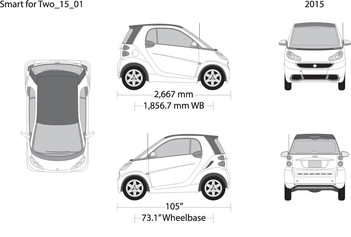 2015 Smart Fortwo V01 Vehicle Wrap Template