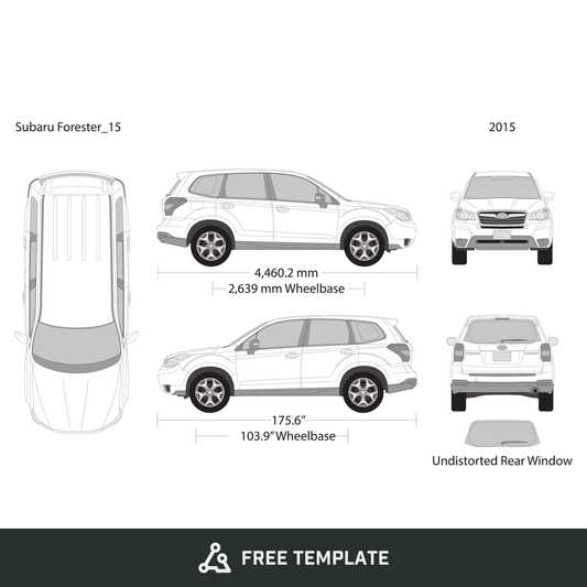 2015 Subaru Forester free vector vehicle wrap template - GravBase