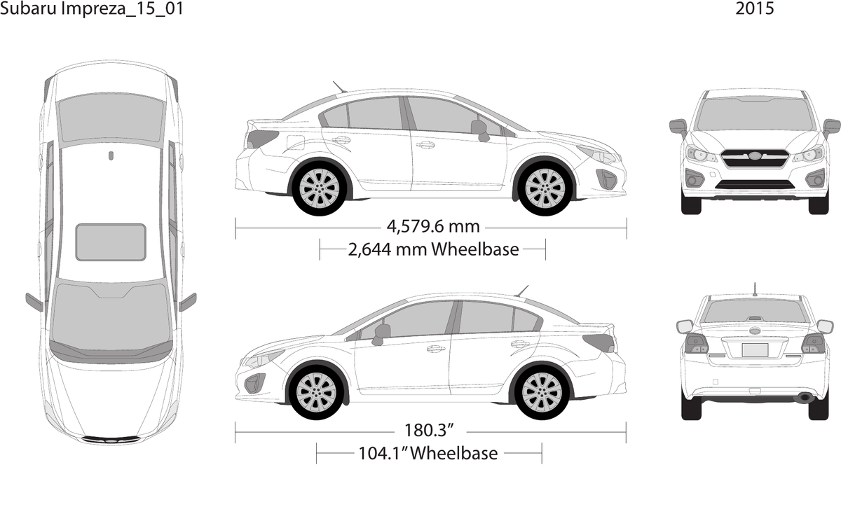2015 Subaru Impreza vector wrap template V01, Design-Ready PDF - GravBase