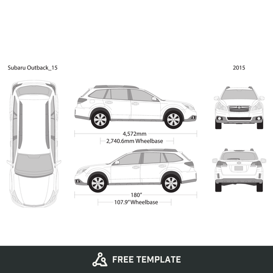 2015 Subaru Outback free vector vehicle wrap template - GravBase