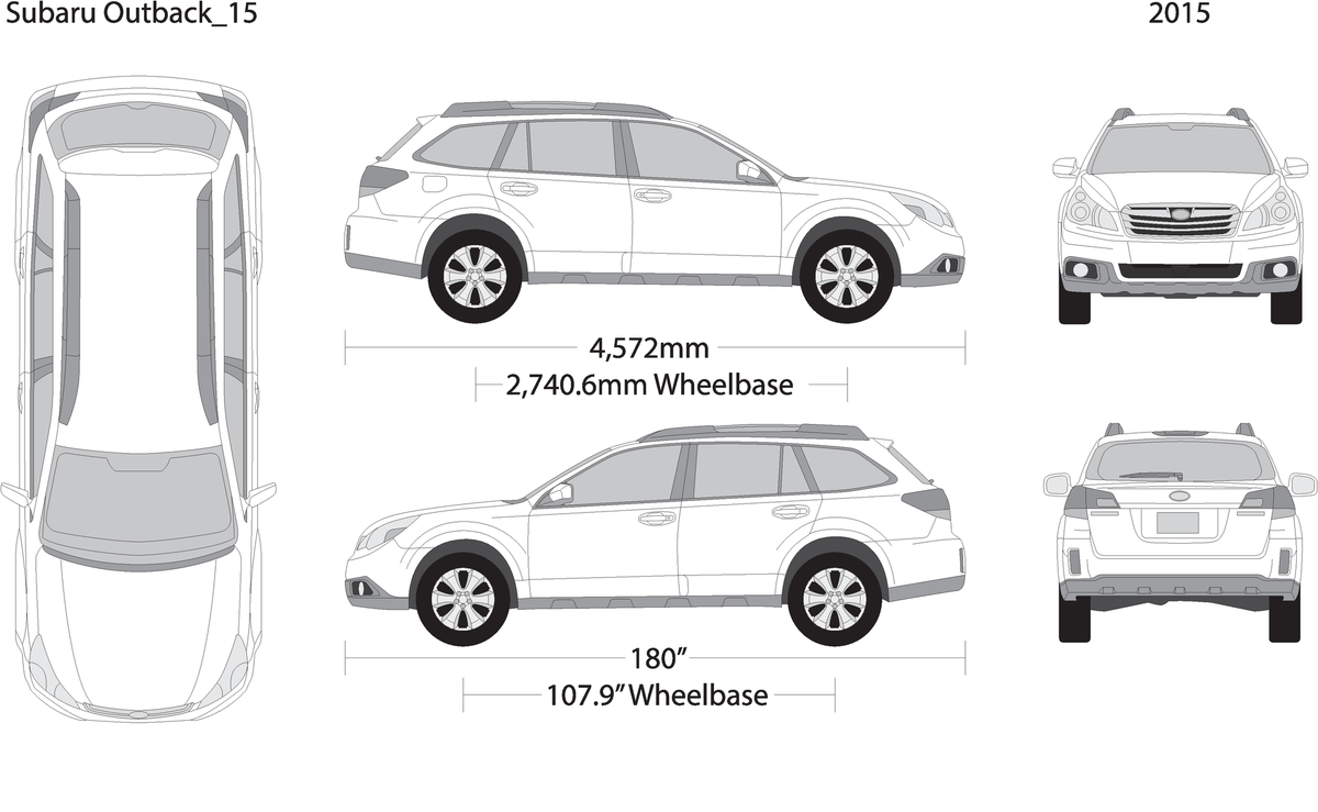 2015 Subaru Outback V15 Vehicle Wrap Template