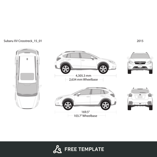 2015 Subaru XV Crosstrek free vector vehicle wrap template - GravBase