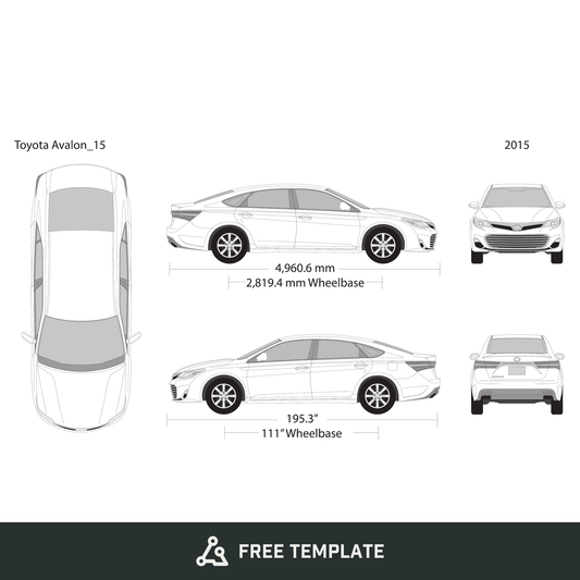 2015 Toyota Avalon free vector vehicle wrap template - GravBase