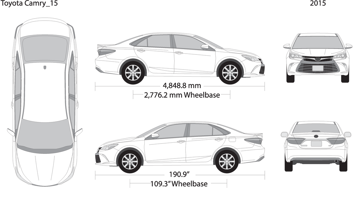 2015 Toyota Camry V15 Vehicle Wrap Template