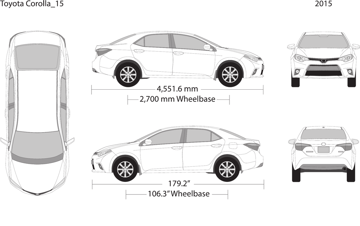 2015 Toyota Corolla Vector Wrap Template - GravBase