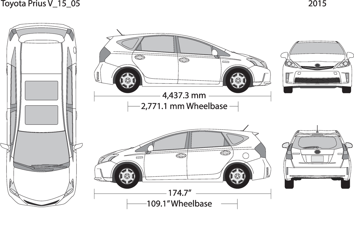 2015 Toyota Prius V05 Vehicle Wrap Template
