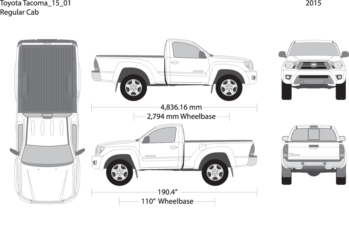 2015 Toyota Tacoma V01 Vehicle Wrap Template