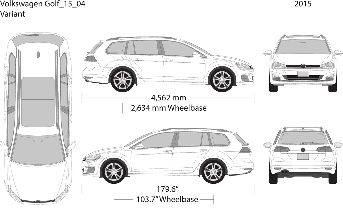 2015 Volkswagen Golf vector wrap template V04, Design-Ready PDF - GravBase
