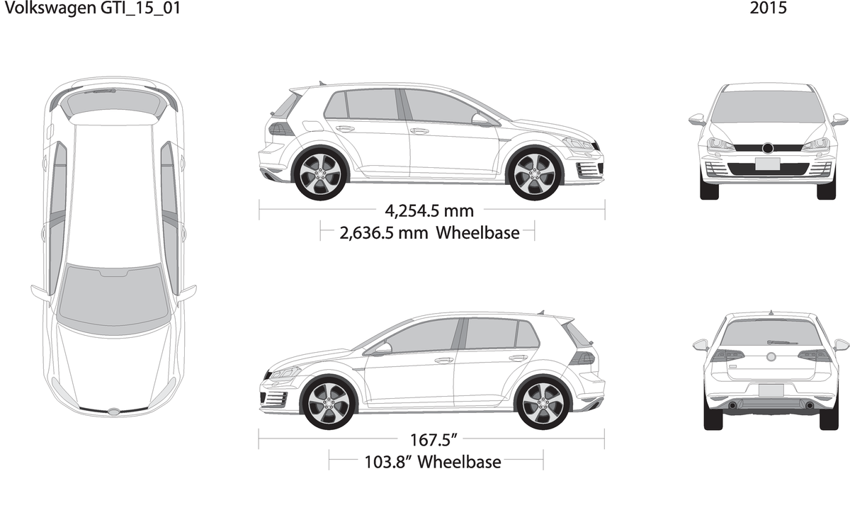 2015 Volkswagen Gti V01 Vehicle Wrap Template