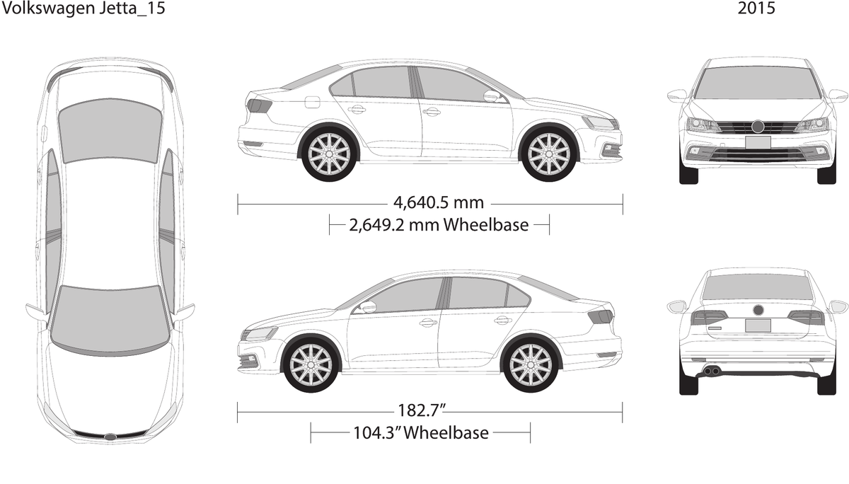 2015 Volkswagen Jetta vector wrap template, Design-Ready PDF - GravBase